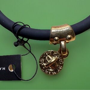 Marc by Marc Jacobs Black Bracelet with Gold Accent Charm